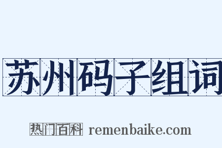 苏州码子组词是什么意思的图片